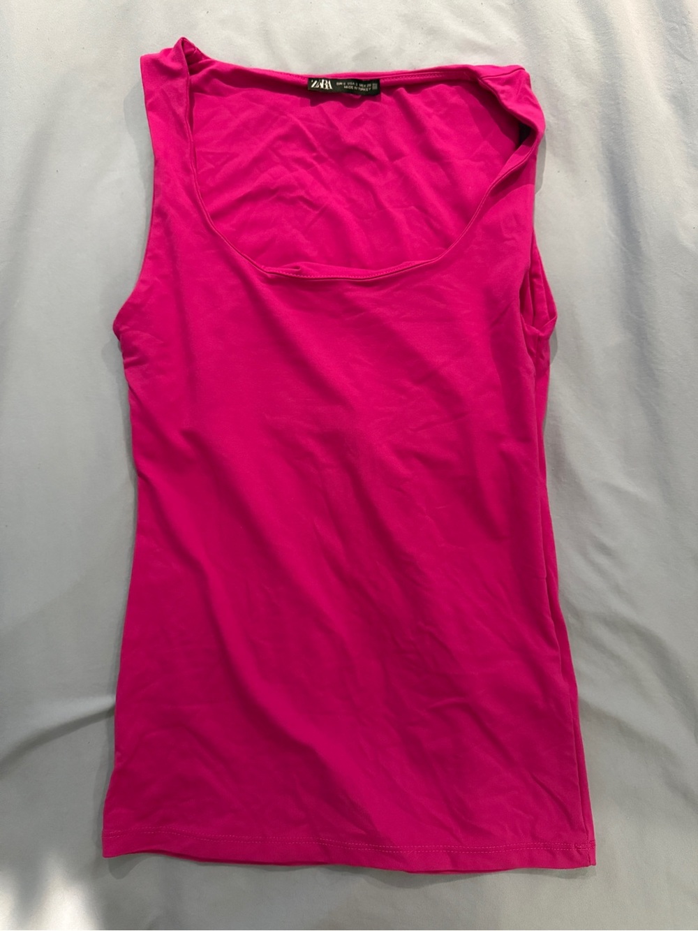 Zara Bright Fuchsia Scoop Neck Tank Top